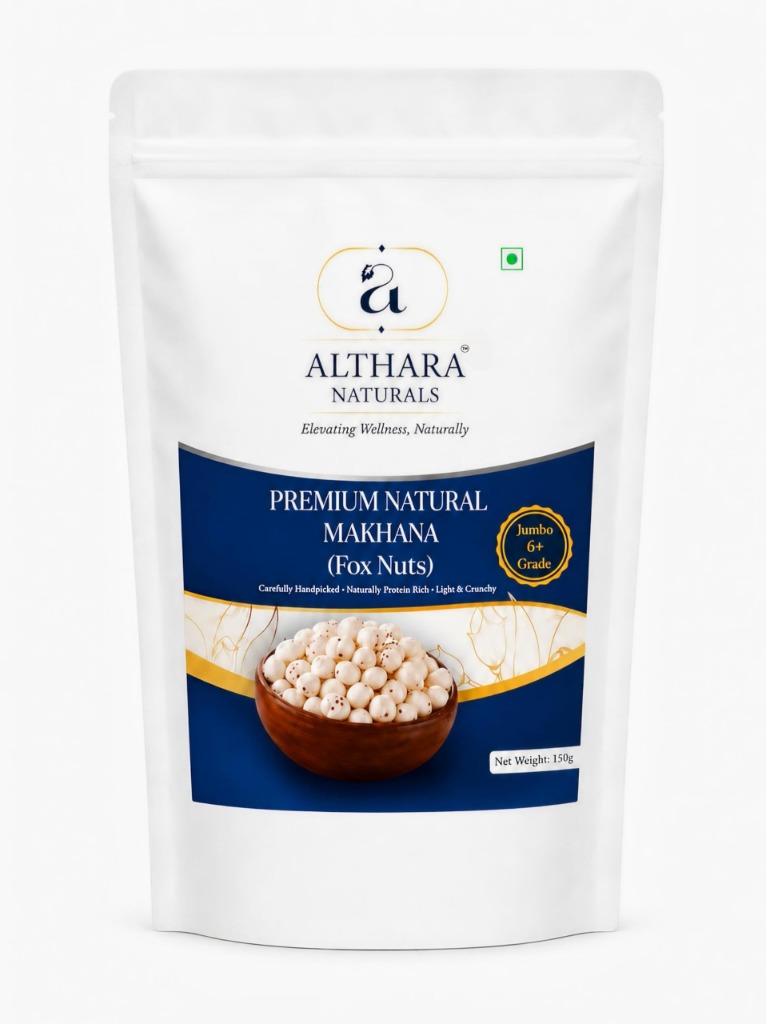 ALTHARA NATURALS Raw Makhana 150g Pack Front Pouch